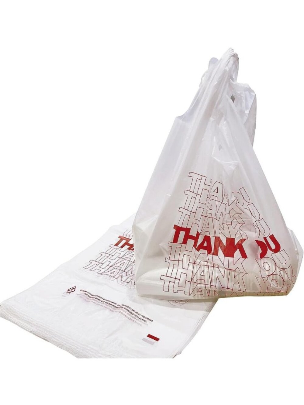1000 Ct Reusable & Disposable Plastic Shopping Bags - Thank You Grocery Bags